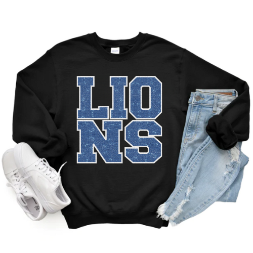 LIONS VARSITY CREWNECK (Glitter Design)