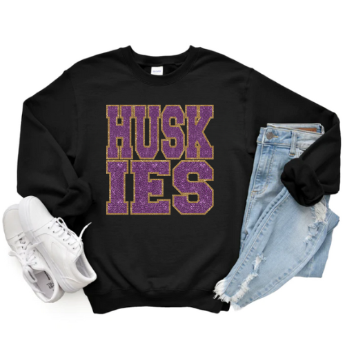 HUSKIES VARSITY CREWNECK (Glitter Design)