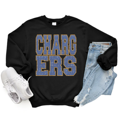 CHARGERS VARSITY CREWNECK (Glitter Design)