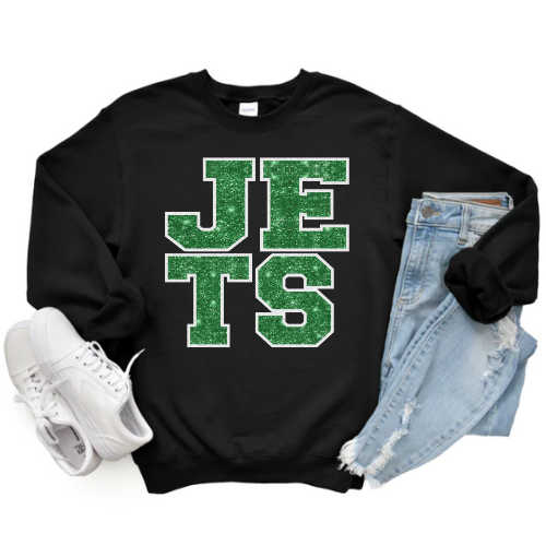 JETS VARSITY CREWNECK (Glitter Design)