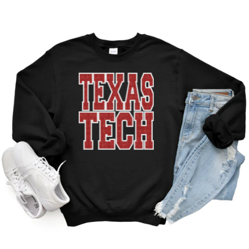 TEXAS TECH VARSITY CREWNECK (Glitter Design)