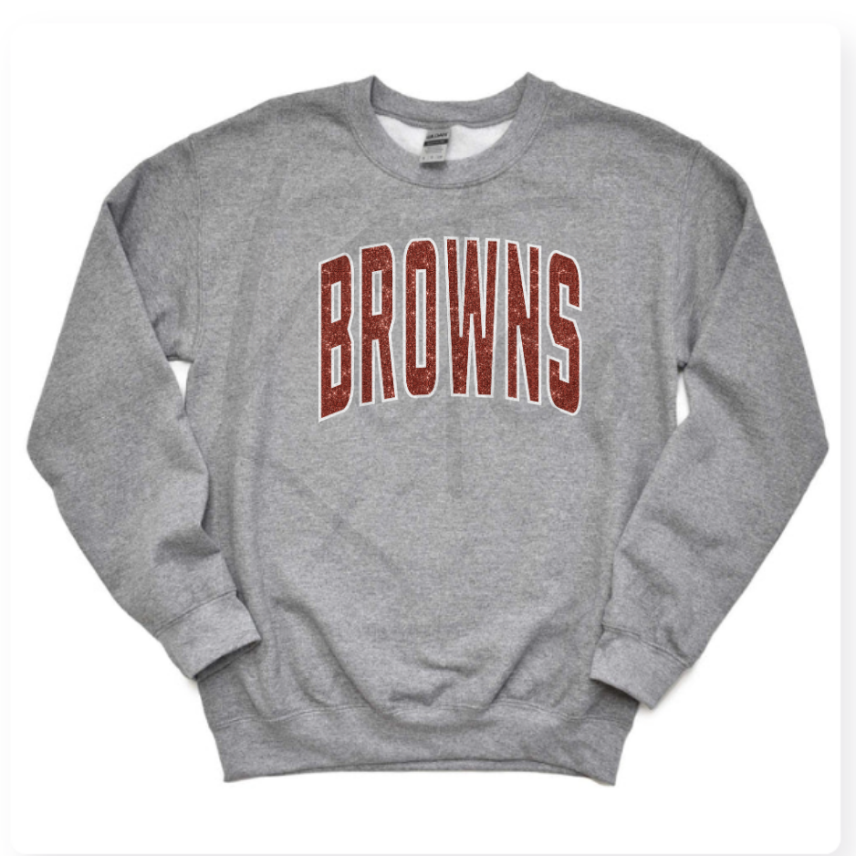 BROWNS CREWNECK (Glitter Design)