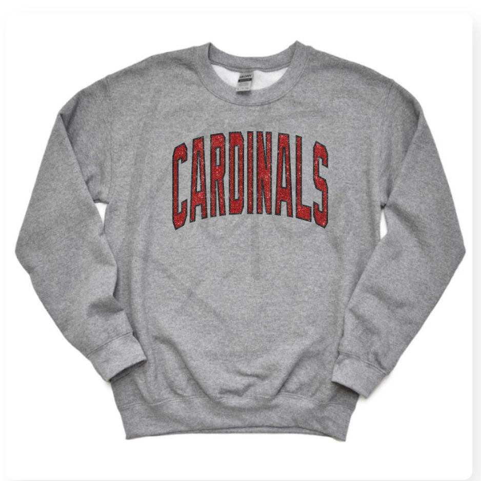 CARDINALS CREWNECK (Glitter Design)