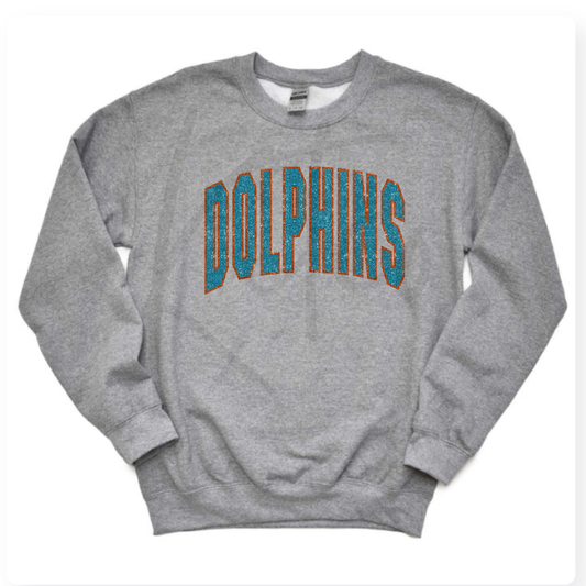 DOLPHINS CREWNECK (Glitter Design)