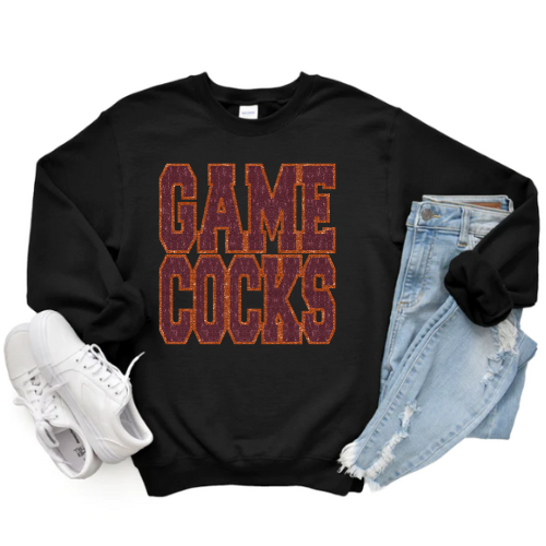 GAMECOCKS VARSITY CREWNECK (Glitter Design)