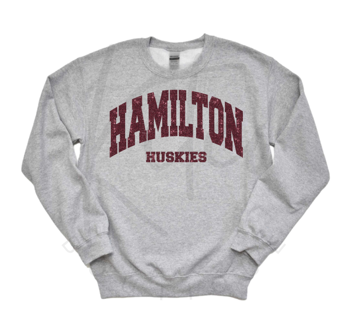 HAMILTON HUSKIES CREWNECK (Glitter Design)